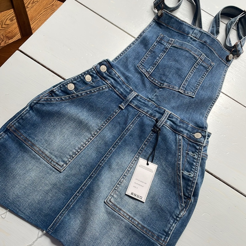Judy Blue Washed Blue Denim Overall Skirt
